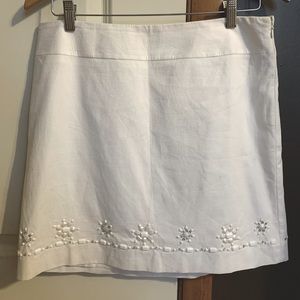 White Skirt with Bead Detailing